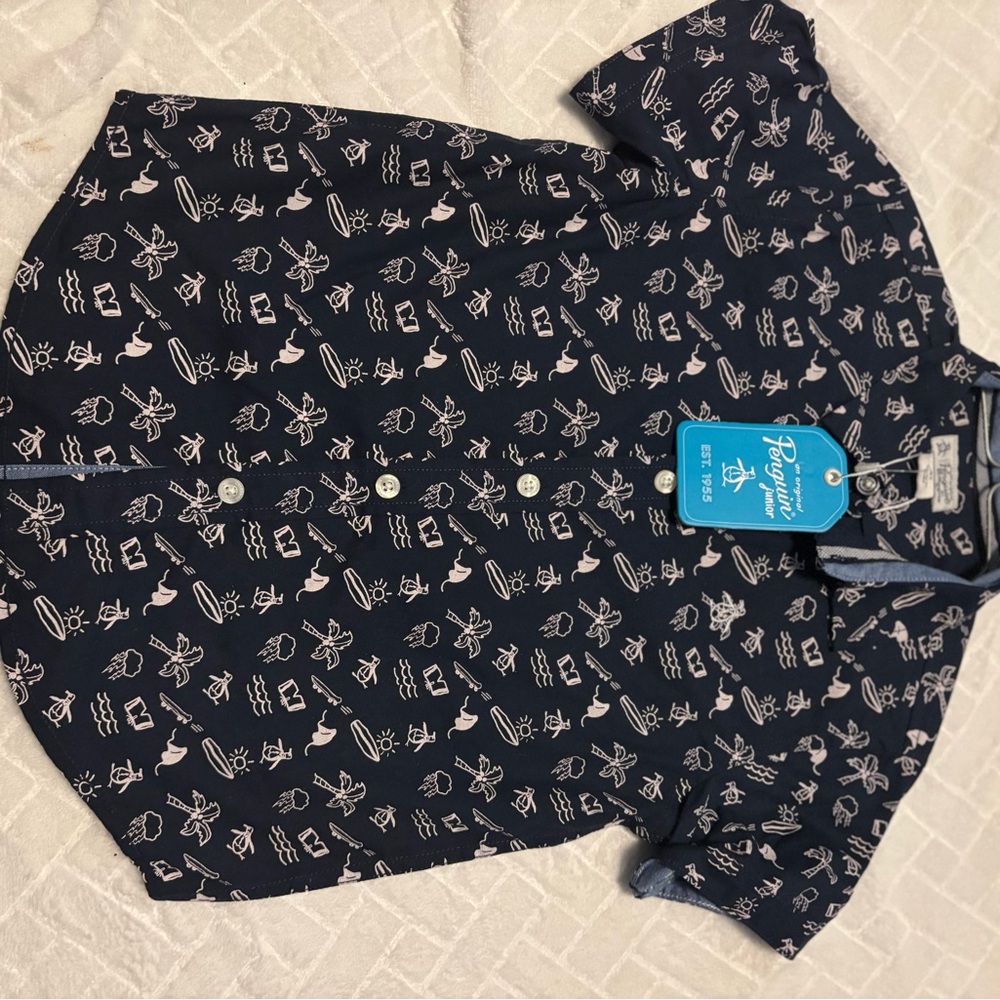Original Penguin Navy and White Nautical Shirt